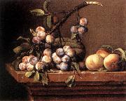 DUPUYS, Pierre Plums and Peaches on a Table dfg painting